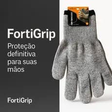 Luvas Anticorte Profissional 100% Fibras Cinza Segurança Conforto