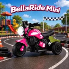 Mini Moto Elétrica Infantil Rosa BellaRide™ 3 Rodas Bateria Recarregável 6V Segura Criança Passeio Diversão