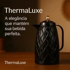 Garrafa Térmica 1L Plástico Design Elegante Bebidas Quentes Frias Preta