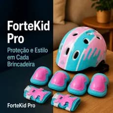 Kit Proteção Infantil Completo Rosa e Azul 7 Peças Capacete Segurança