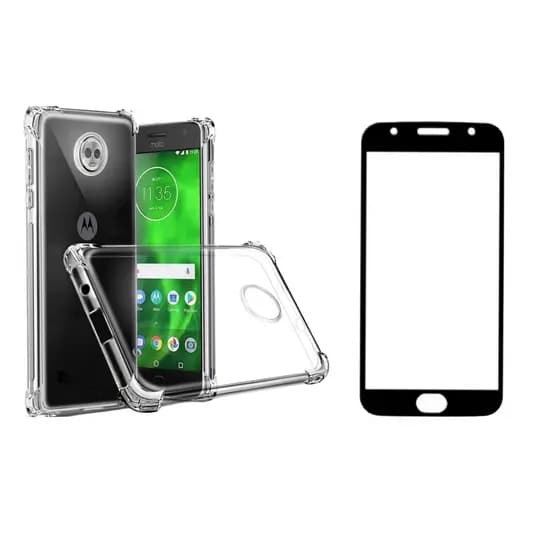 Kit Película De Vidro 3D Motolora Moto G5s Xt1792 + Capa  Capinha Anti Shock pronto entrega