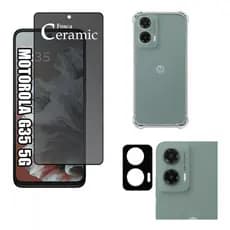 Kit Para Motorola G35 - Películas Fosca Privativa + Capa + Câmera