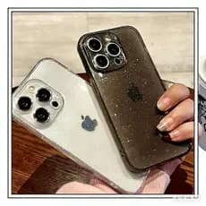 Capa Para iPhone Brilho Glitter Silicone para Modelos XR 11 12 13 14 Plus 15 16 17 Pro Max