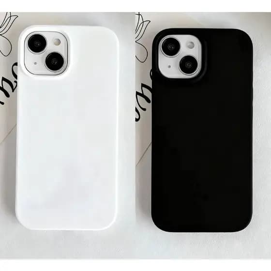 Capinha Silicone Aveludada iPhone Preto Branco 7 8 Plus XR 11 12 13 14 15 16 Pro Max Capa iPhone