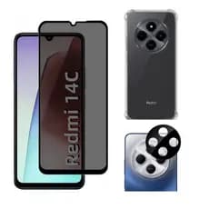 Kit Para Xiaomi Redmi 14C - Película Privativa + Capa + Câmera