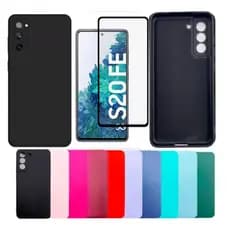 Kit Para Samsung S20 Fe - Película 3D + Capa Aveludada Colorida