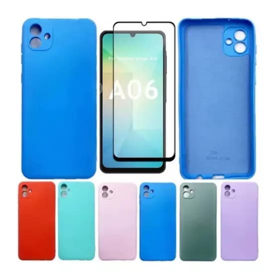 Kit Para Samsung A06 - Película 3d + Capa Silicone Aveludada