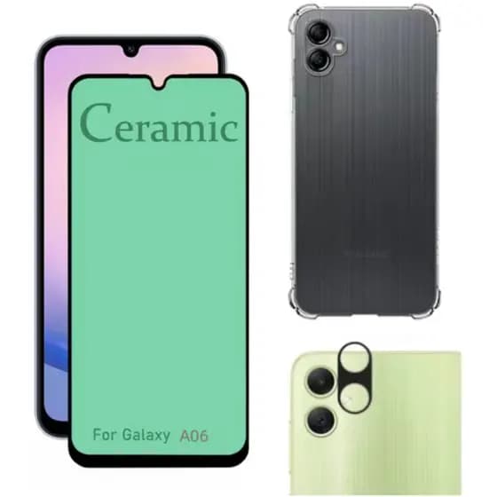 Kit Para Samsung A06 - Película Cerâmica + Capa Tpu + Câmera
