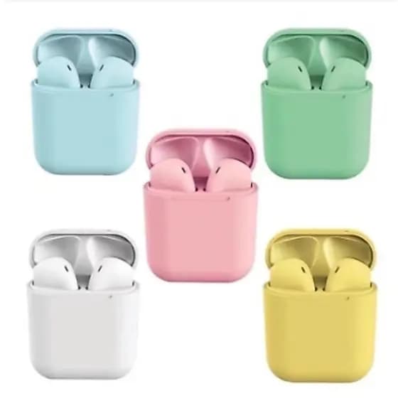 Fone Sem Fio Colorida Bluetooth i12 Tws Anjgg