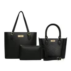 Kit bolsas feminina grande + bolsa tote média + Necesser