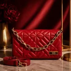 Bolsa Feminina Pequena Tiracolo Alça Corrente Elegante Dourada Luxuosa Festa Reforçada Sofisticada Presentear Forro