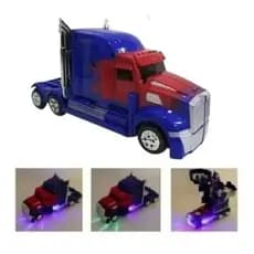 Caminhão Carreta Vira Robô Transformers com Luz e Som Brinquedo Infantil Crianças