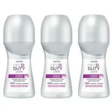 Kit 03 Desodorantes Roll-On Antitranspirante Clareador On Duty Care Avon 48ml