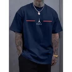 Camiseta Masculina PARIS TORRE 100% algodao manga curta gola redonda verao