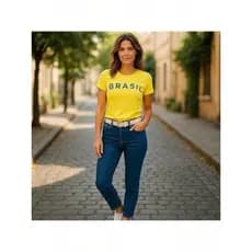Blusa Feminina Tshirt Brasil Copa Do Mundo  Camiseta