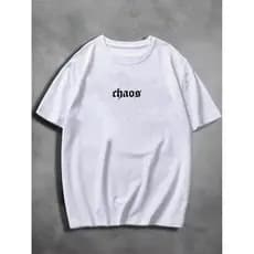 Blusa Basica Unissex 100% Algodão Letras Chaos Streetwear Lançamento