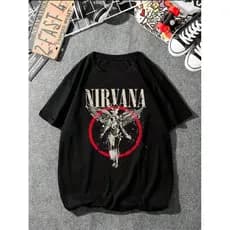 Camiseta Básica Masculina Grunge Banda de Rock Unissex Tecido 100% Algodão Moda Streetwear Envio imediato