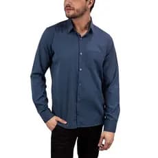Camisa Social Masculina Manga Longa Forma Tradicional Não Amassa