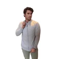 Sueter Masculino Preto Tricô Com Ziper Casual Para Inverno