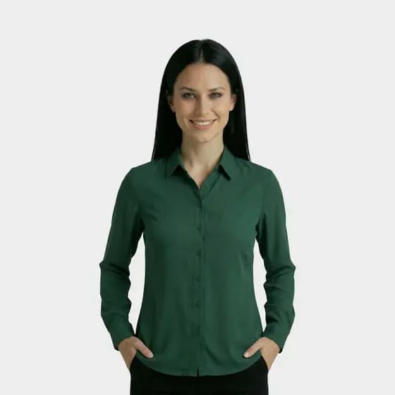 Camisa Social Feminina Preta Blusa Social Feminina Luxo Manga Longa Blusa Social Feminina Longa