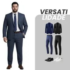 Terno Alfaiataria Masculino Plus Size Premium Tecido Tecnologico Elastano Italiano Executivo