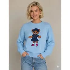 Blusa Ursinha Modal- blusa feminina, blusa de inverno, moda inverno feminina, blusa casual feminina.
