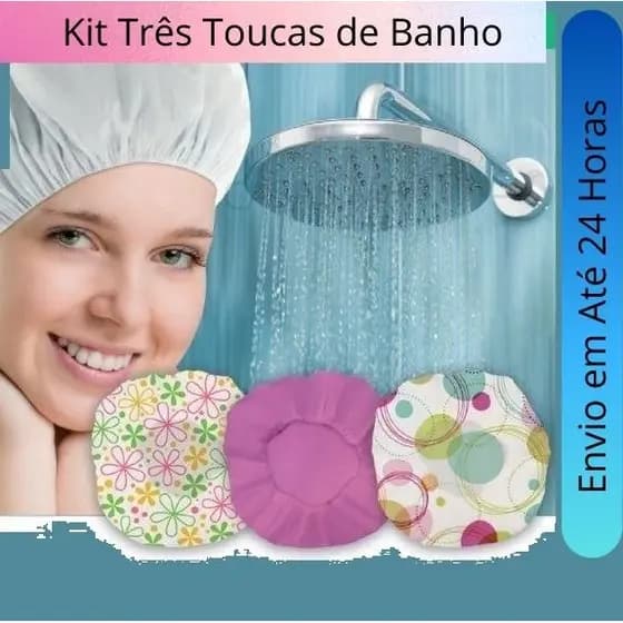 LEVE 3 Toucas de Banho Impermeável Reutilizável Estampadas