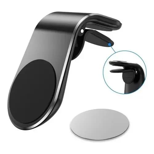 Suporte Adaptador Magnético Veicular Universal Clip Car Holder Para Painel De Carro Tipo L - Preto