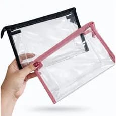Necessaire Transparente Feminina Maquiagem e Viagem Bolsa com Zíper Resistente