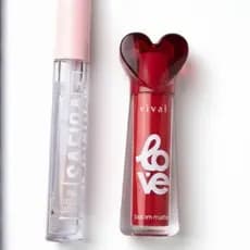 Kit Maquiagem Rímel Transparente + Batom Matte Vermelho Lábios e Olhar Sedutor