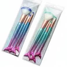 Kit 4 Pincel Sereia de Maquiagem Para Blush Contorno Pó Sombra Pronto Entrega Sortidos