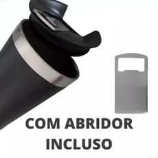 Tampa Preta com Abridor para Copo Térmico 473ml