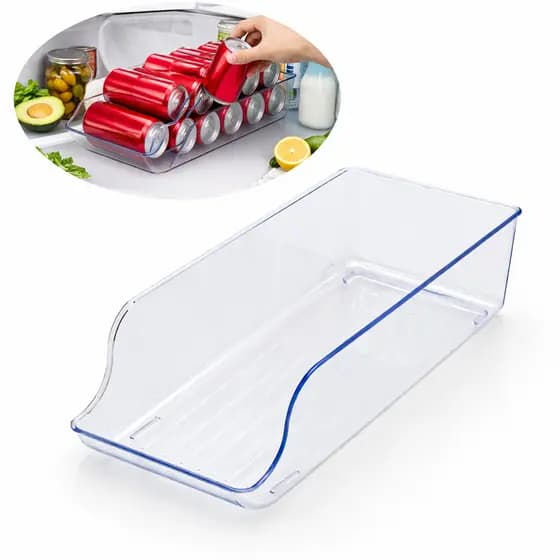 Organizadores de Latas com 1 ou 2 unidades Suporte Para Geladeira Acrílico Transparente