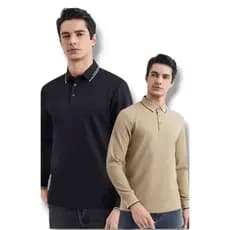 Camisa Polo Masculina Manga Longa em Poliéster Respirável