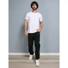 Calça Masculina Skinny Alfaiatada Preta Com Bolso