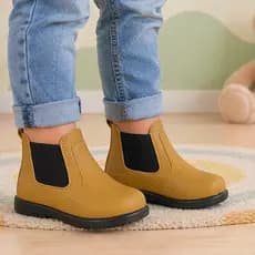 Bota Botina Botinha Infantil Jequinha Menino Masculina Festa Junina Rodeio Country Sítio Mostarda