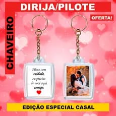 Chaveiro Pilote Com Cuidado Personalizado Casal - ENVIO RÁPIDO