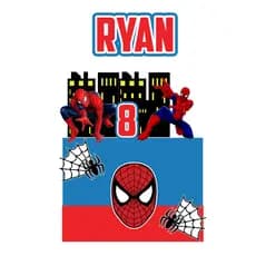 Topo Topper de Bolo Homem Aranha Personalizado com Nome e Idade - já vai montado palito / entrega rápido
