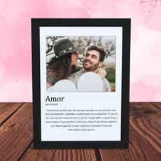 Quadro Personalizado Com Foto Casal / Frase / Presente / Moldura - Amor