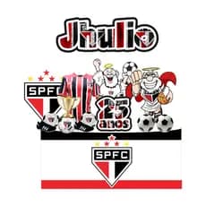 Topo Topper de Bolo Futebol São Paulo Personalizado com Nome e Idade - já vai montado palito / entrega rápido