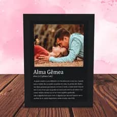 Quadro Personalizado Com Foto Casal / Frase / Presente / Moldura - Alma Gêmea