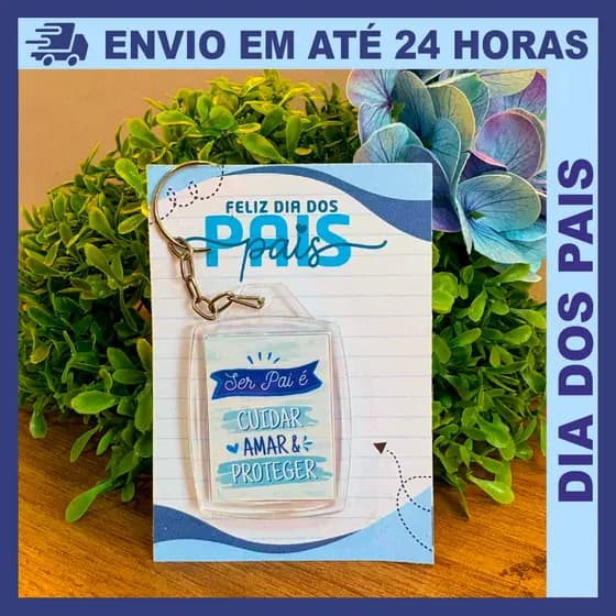 Kit 100 Chaveiros Dia dos Pais / Brinde Corporativo  Mimo - Lembrancinha Já embalado Individual - Envio Rápido Mesmo DIA