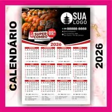 Calendário De Parede Personalizado -  20x29 cm - 300 Unidades -  Calendário Comercial