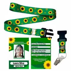 Kit Crachá Personalizado Deficiências Ocultas Autismo TDAH Deficiência Cordão Girassol Premium (ENTREGA RÁPIDO)