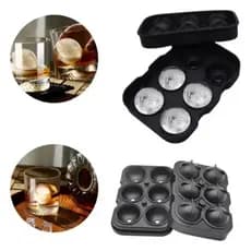 Forma de Gelo Silicone 6 Esferas Bola Grande Redonda Flexível Bar Whisky Drinks Negroni