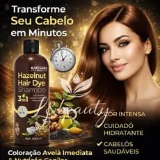 Shampoo Tonalizante Capilar Cor Avelã 500ml - KAISSARA Cor Viva Brilho Intenso