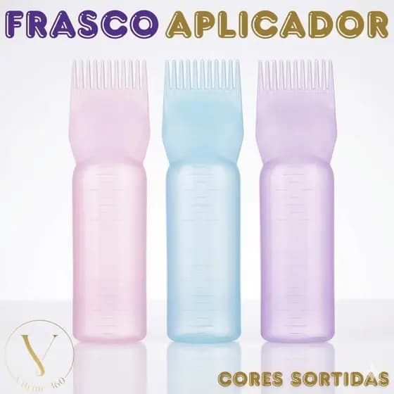 Frasco Aplicador Para Cabelo 120ml Cores Sortidas – Bico Pente Multifuncional