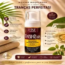 Mousse Modelador Vou De Tranças Fixe 150ml - DEFINE - HIDRATA - BRILHO