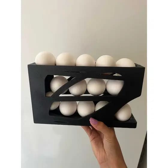 Porta Ovos Com Tres Andares Rolante em Plastico para Geladeira Organizada 15 a 20 Ovos