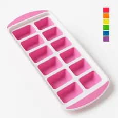 Forma De Gelo Ice Flexivel Multiuso Lavável Fundo Silicone 12 Cubos Retangular Pronta Entrega Cores Sortidas Geladeira
